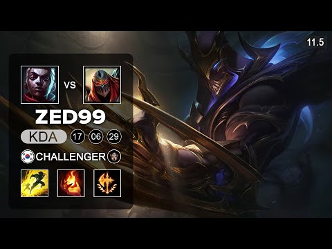 ZED99 Zed Mid vs Ekko - KR Challenger Patch 11.5