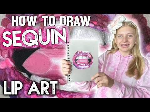 Draw Pink Sequin Lips👄 || Art with Alyssa