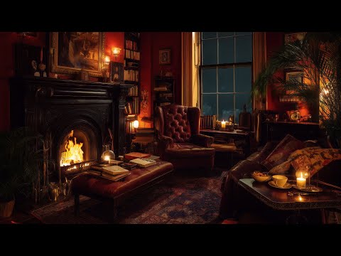Cozy Reading Nook Ambience with Deep and Warm Fireplace Sounds for Eight Hours of Soothing Sleep