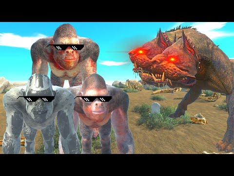 5X PRIMATES VS CERBERUS - ANIMAL REVOLT BATTLE SIMULATOR