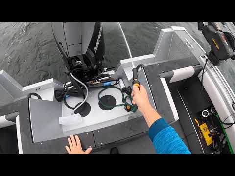 5 ft flexible hose demo for boat wash down.