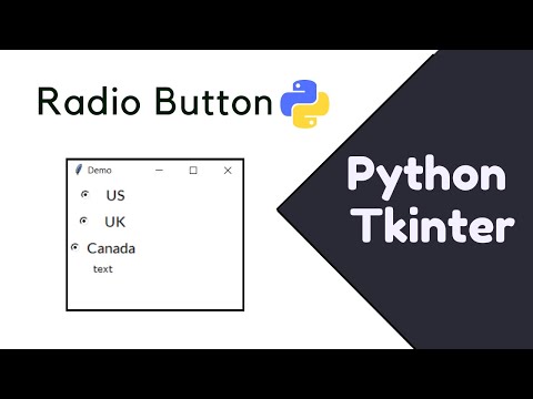 Python Tkinter Tutorial #08 | How to create a RADIO BUTTON using TKINTER