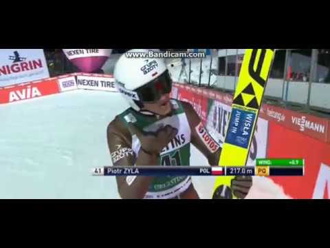 Piotr Żyła Oberstdorf kwalifikacje skok 217 metrów 03.02.2017