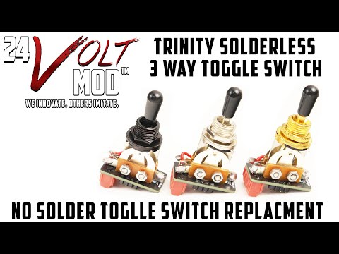 Trinity Solderless ™ Gold 3 Way Toggle Switch Replacement pickup selector + 6" EMG Quick Connect Wire EZ no solder install image 4