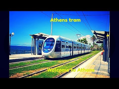 Athens tram ride from Edem to Platia Katraki