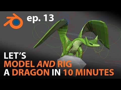 Let's MODEL and RIG a Dragon in 10 MINUTES - ep.13 - Blender 2.82