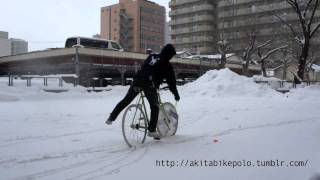 preview picture of video 'Winter BikePolo @Akita.jp'