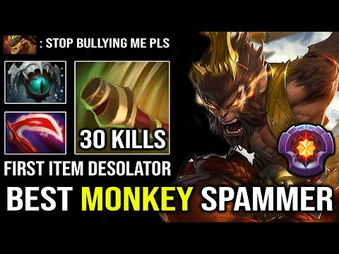 BEST MONKEY KING SPAMMER 30Kills First Item Desolator EZ Counter Bristle Pure Jingu Mastery Dota 2