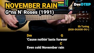 November Rain - Guns Nâao Roses (1991) Easy Guitar Chords Tutorial with Lyrics