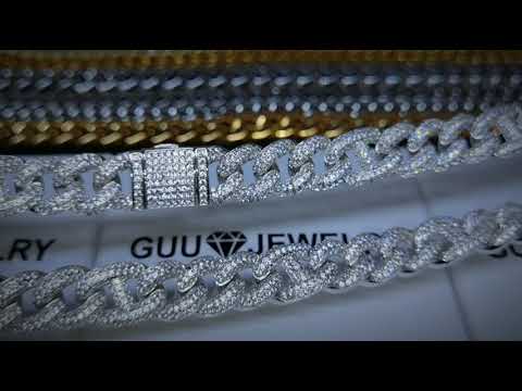 2020 New Iced Prong Link Choker (14mm) in WhiteGold-Plated