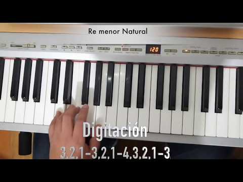 escala re menor natural completa