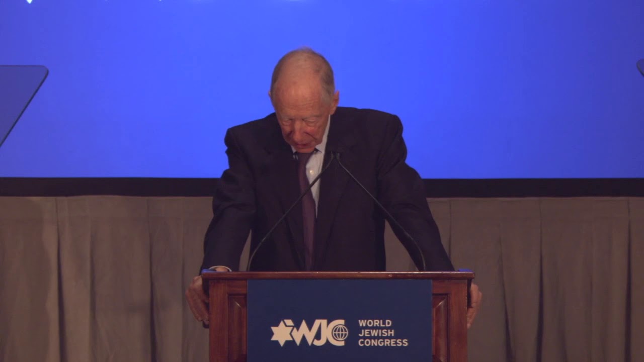 Lord Rothschild (Jacob) accepts the WJC Theodor Herzl Award