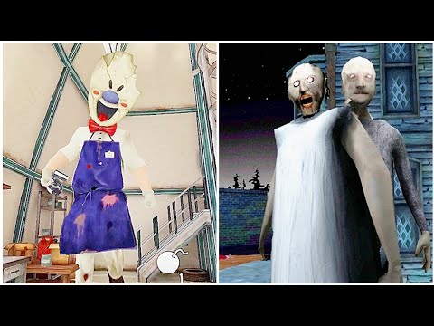 Giant Rod In Ice Scream 4 Vs Giant Granny & Grandpa In Granny 3