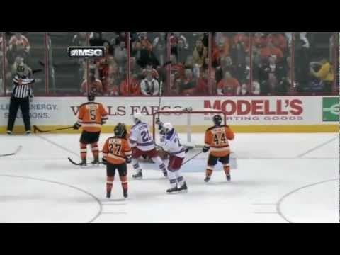 Ryan Callahan hat-trick vs the Flyers | 02/11/2012 [HD]