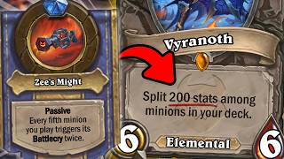 +200 STATS To The ENTIRE DECK With Vyranoth Battlecry Shaman?! - Hearthstone