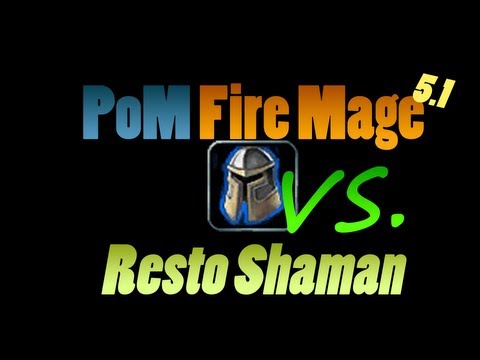 Lvl 90 PoM Fire Mage vs Resto Shaman PvP Duel How to Guide Patch 5.1 by Droon
