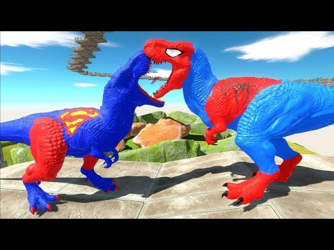 SPIDERMAN T REX DEATH RUN - Animal Revolt Battle Simulator
