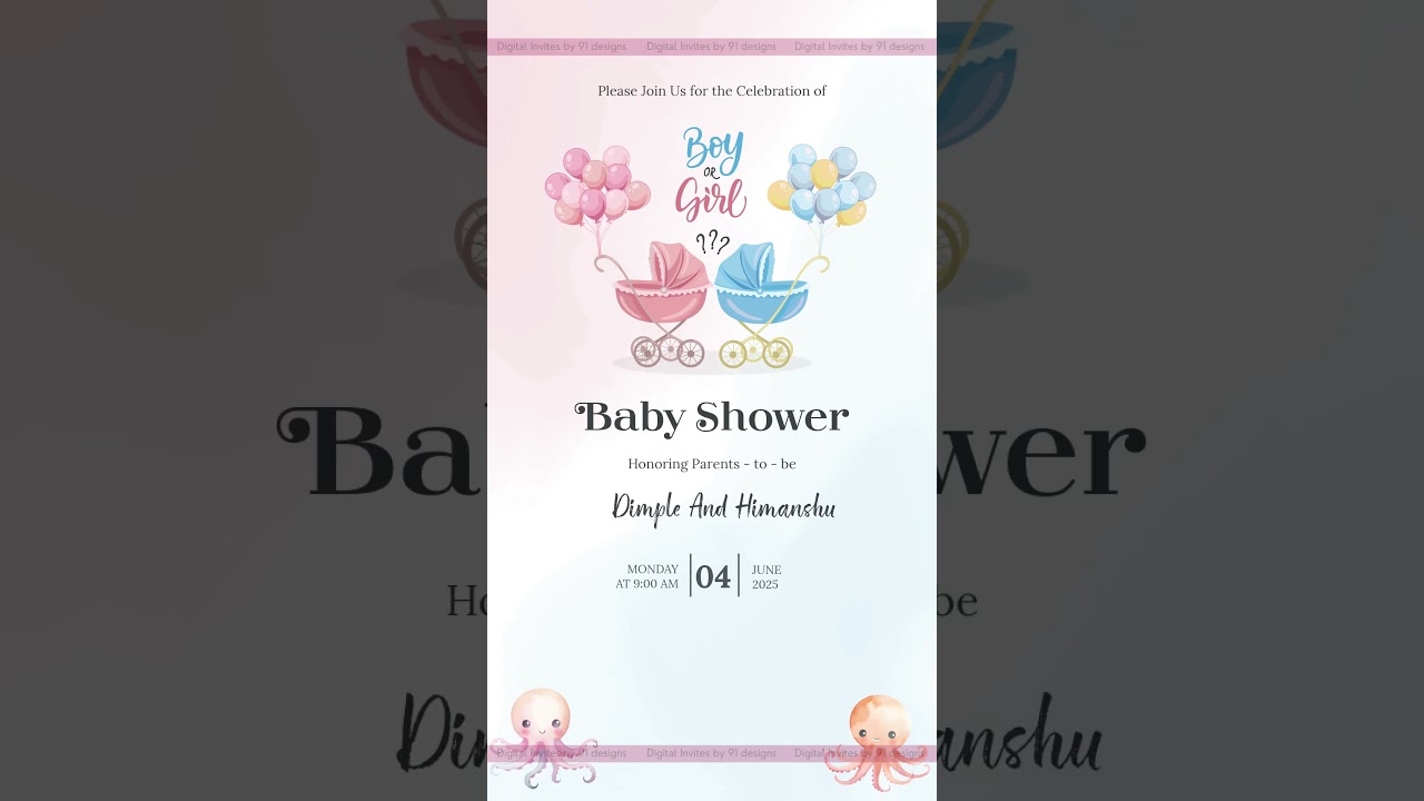 Watercolour Elephant Baby Shower Card