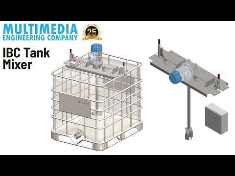 IBC tote mixer with foldable impeller