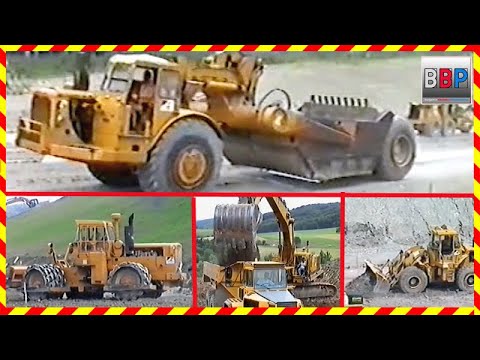🤓 CAT 245, 215, 631, 821, Volvo BM Dumper,... Bau der A 98 Lörrach, 2000.