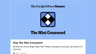 NYT The Mini Crossword 16 March 2024