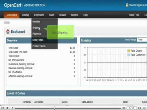 How to configure shipping methods in OpenCart