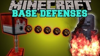 Minecraft: BASE DEFENSES (MOB DESTROYING TURRETS!) Turrets Mod Showcase
