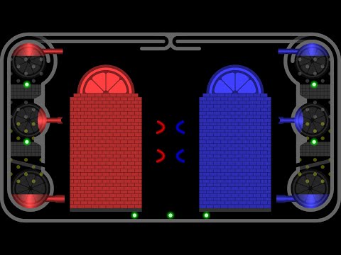 Castle Destruction 21 - Worm Shot - Worm Race in Algodoo