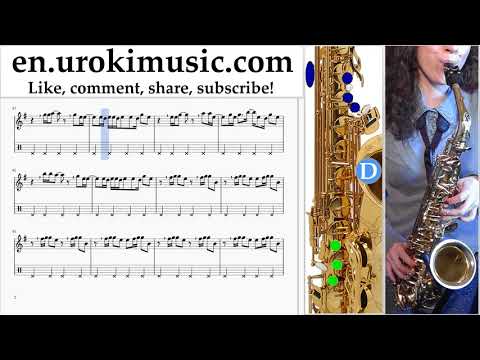 How to Play Saxophone (Alto) Major Lazer & DJ Snake - Lean On Tabs Part#2 um-i352