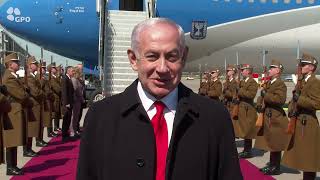 דברי ראש הממשלה בנימין נתניהו עם המראתו מהונגריה לארה"ב (עדכוני משרד ראש הממשלה) - התמונה מוצגת ישירות מתוך אתר האינטרנט יוטיוב. זכויות היוצרים בתמונה שייכות ליוצרה. קישור קרדיט למקור התוכן נמצא בתוך דף הסרטון