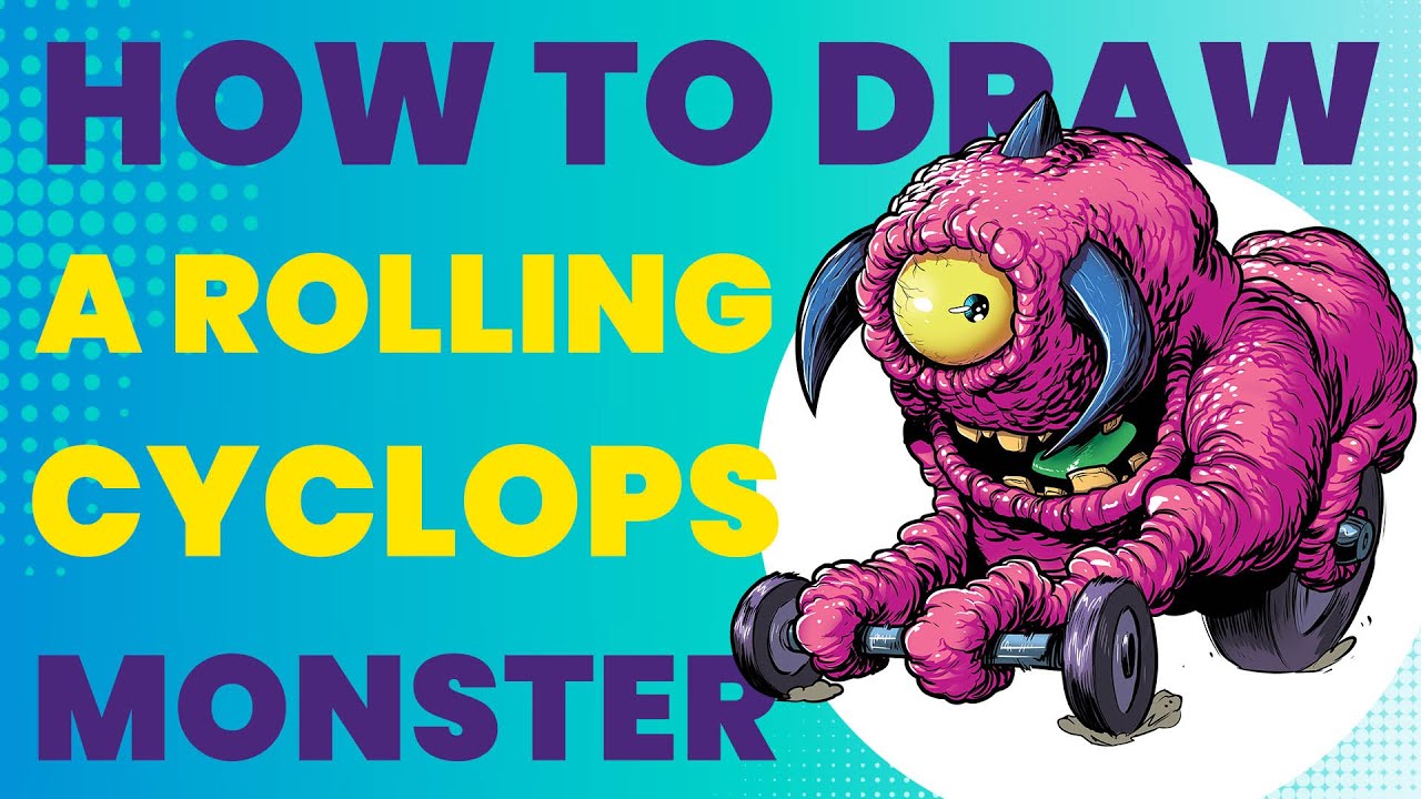 How to Draw a Rolling Cyclops Monster – Rollum