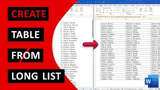 Convert a Long List of Names into a Table in MS Word | Step-by-Step Tutorial