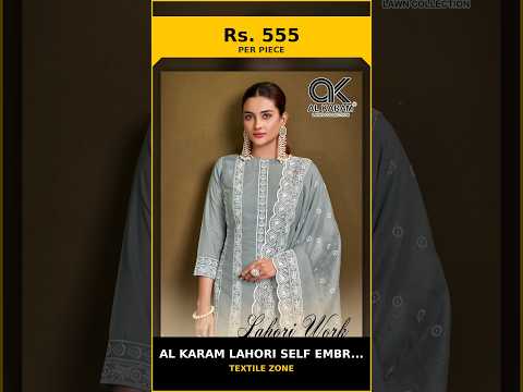 Al Karam Lahori Self Embroidery Work With Dupatta – product video thumbnail