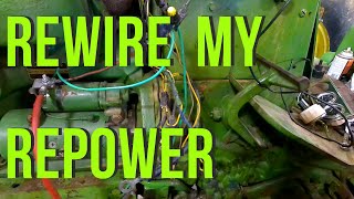 Rewiring a 4020 with a new ignition switch.