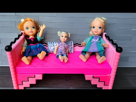 Bedtime routine ! Elsa & Anna toddlers - tooth brushing - coloring