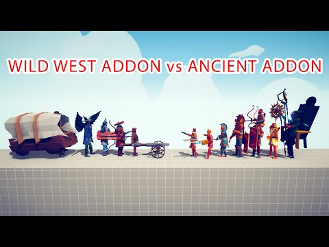 WILD WEST ADDON TEAM vs ANCIENT ADDON TEAM - Totally Accurate Battle Simulator TABS