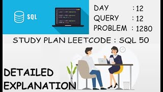 YouTube video '1280. Students and Examinations | SQL 50 | LEETCODE STUDY PLAN'