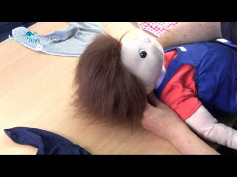 Cartel del vídeo de YouTube para Pañuelos babero Bibbles - tartán/frambuesa/gris