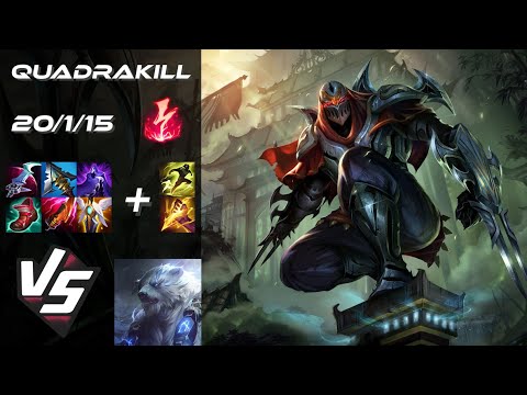 JUNGLE Zed vs Volibear [QUADRAKILL] - NA Grandmaster Patch 26.1
