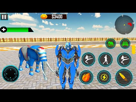 Fil Robot Araba Oyunları #1 - Optimus Elephant Robot Car Transformation Game - Android Gameplay