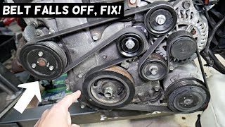 KIA OPTIMA SERPENTINE BELT FALLS OFF, BELT COMING OFF FIX