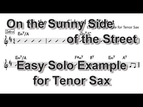 On the Sunny Side of the Street - Easy Solo Example for Tenor Sax