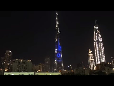 Happy New Year-Burj Khalifa Dubai Light Up 2018 - world record Celebration