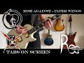 Rise Against - Paper Wings Guitar Cover with Tabs on screen 4K UHD