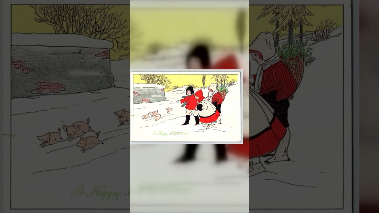 Gold Medal Art, Divided Back Christmas Scene, New York, 1914 Postmark Video