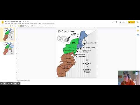 13 Original Colonies Blank Map