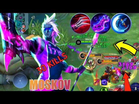 30 KILLS ! ! MOSKOV INSANE ATTACK SPEED BUILD | BUILD TOP 1 GLOBAL MOSKOV ~ MOSKOV MLBB 🔥