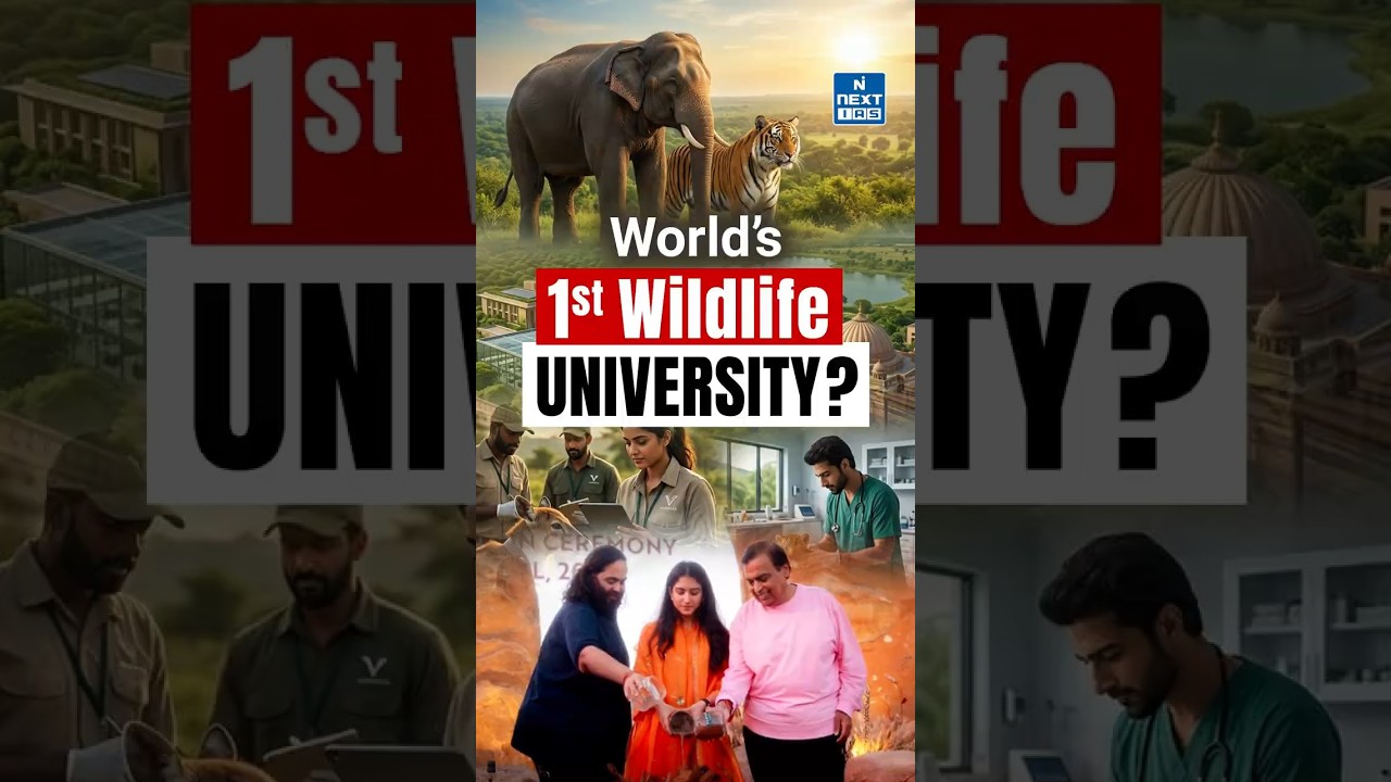 World’s 1st Wildlife University in India | Vantara Explained | UPSC Environment | NEXT IAS