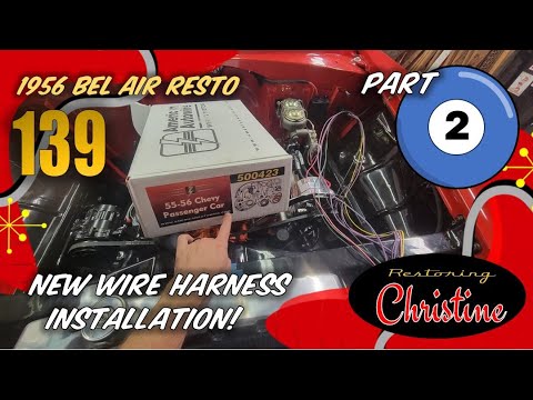 E139 Pt 2 - Installing the American Autowire Classic Update Wiring Harness! 1956 Chevy Bel Air Resto
