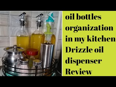 Oil bottles organization in my kitchen👍👍//Home Centre Glass Oil Drizzle dispenser Review👌👌 Video